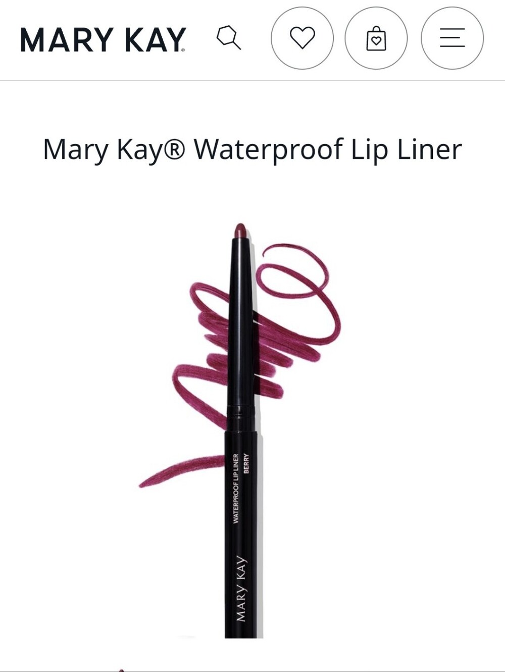 Mary Kay 🖤 Waterproof Lip Liner Berry